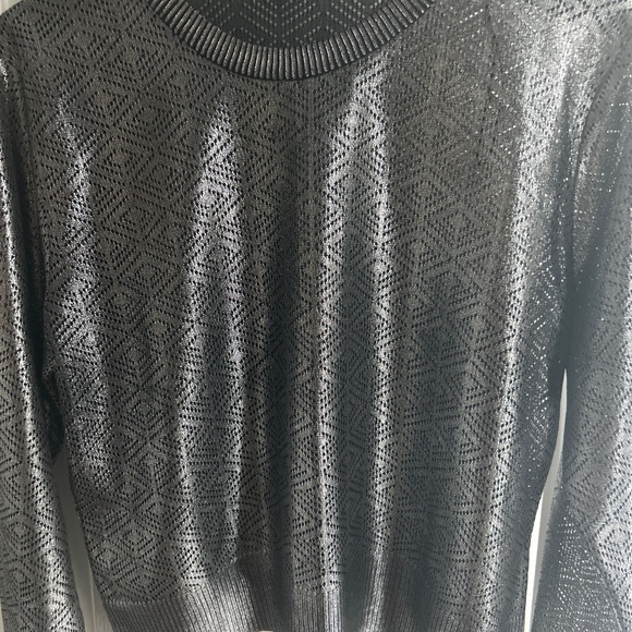 ZARA XL Metallic Sheer Knit Top | Soft, Elegant, Lightweight - Picture 2 of 4
